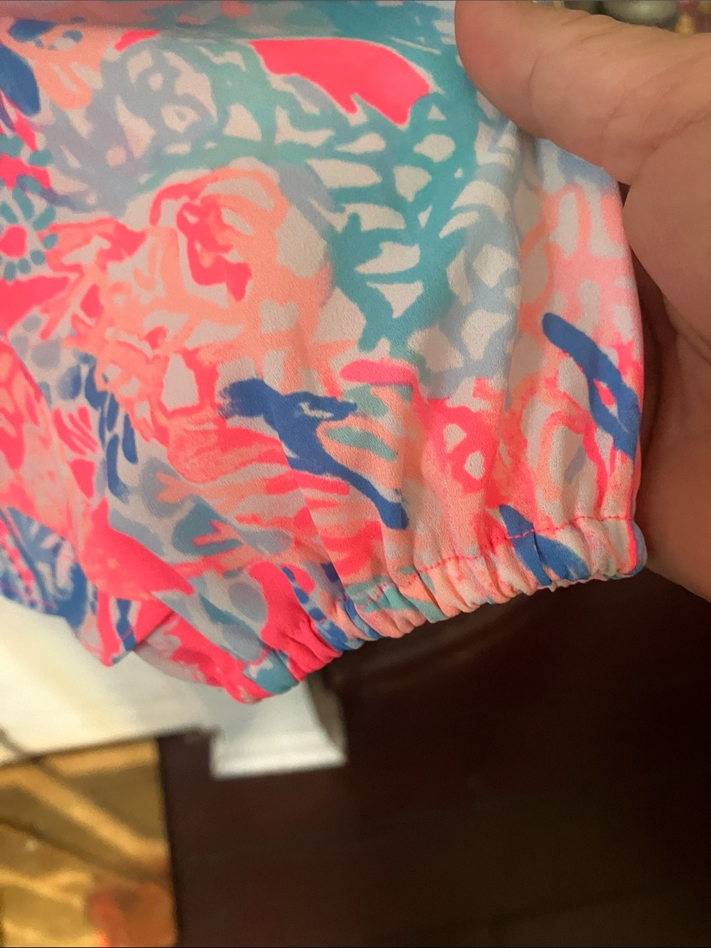 Lilly Pultzer Pascha Pink Aquadesica Elora Ruffle Shoulder Blouse - Picture 5 of 14